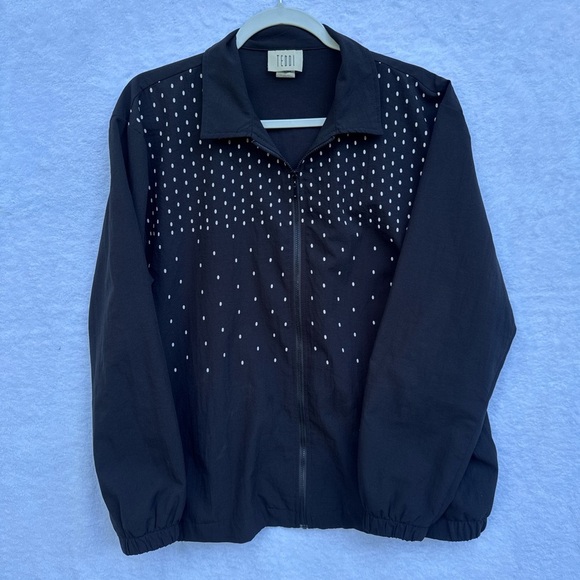Teddi Jackets & Blazers - Vintage Teddi Black Jacket with White Dots